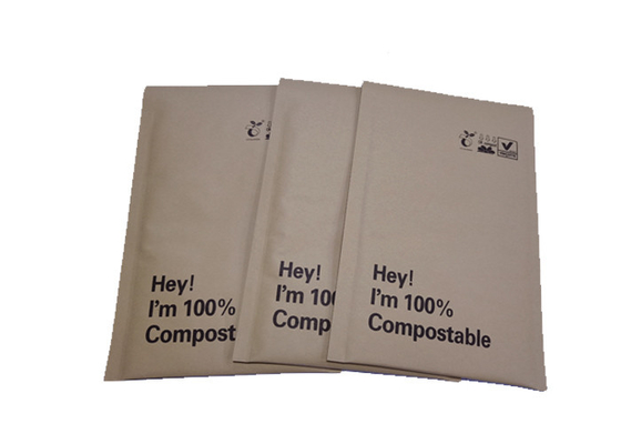 Kraft Bubble PBAT Biodegradable and Compostable Bags With Self Sealing