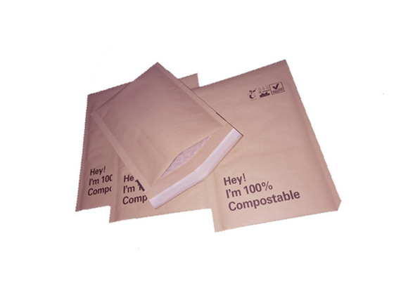 Kraft Bubble PBAT Biodegradable and Compostable Bags With Self Sealing