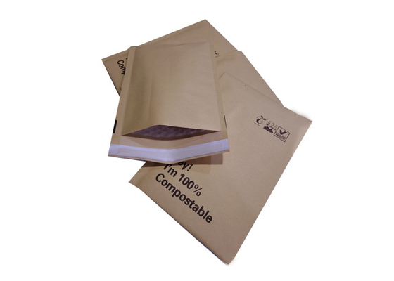Kraft Bubble PBAT Biodegradable and Compostable Bags With Self Sealing